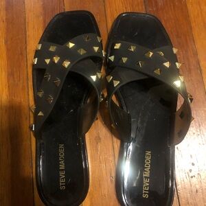Steve Madden Gold studded sandal slide Tace slides